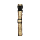 Nylon Collar for Dogs with Embroidered Tan Geometric Design