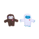 Interactive Squeaky Dual Yettie Snowman Plush Dog Toy Set