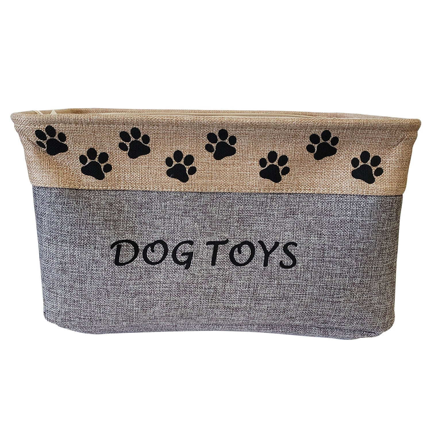 FRISCO Square Collapsible Pet Toy Storage Bin, Gray Basket Weave