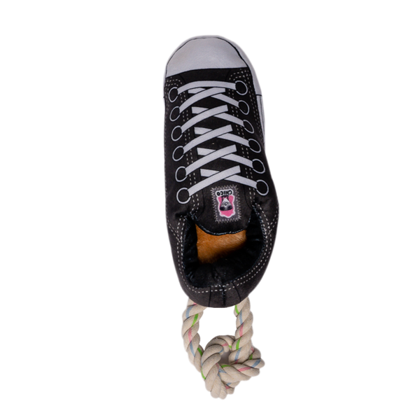 Squeaking Comfort Plush Sneaker Dog Toy - Black