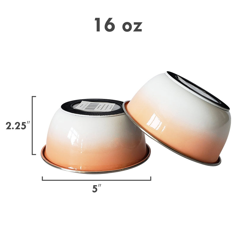 DUROBOLZ Ombre Deep Bowl with Rubber Bottom - Stainless Steel - Coral Peach