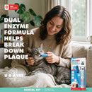 UBAVET Complete Dental Kit for Dogs & Cats | Dual-Enzyme Toothpaste & Toothbrush