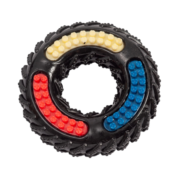 Recyclable TPR Textured Dog Chew Toy - "Tire of Fun"