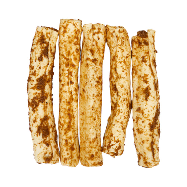 10-inch retriever roll dog chew with peanut butter or meat coating
