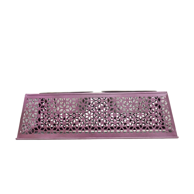 Eco-Friendly Elevated Country Dog Feeder - Plum Wine