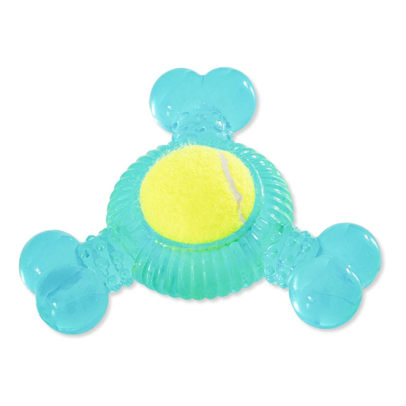 3-Bone TPR Tennis Ball Chew Dog Toy (6-Pack on Clip Strip)