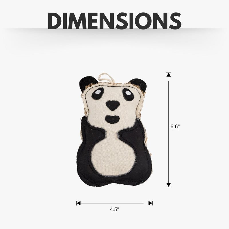 Sustainable Panda-Shaped Canvas & Jute Chew Toy for Dogs