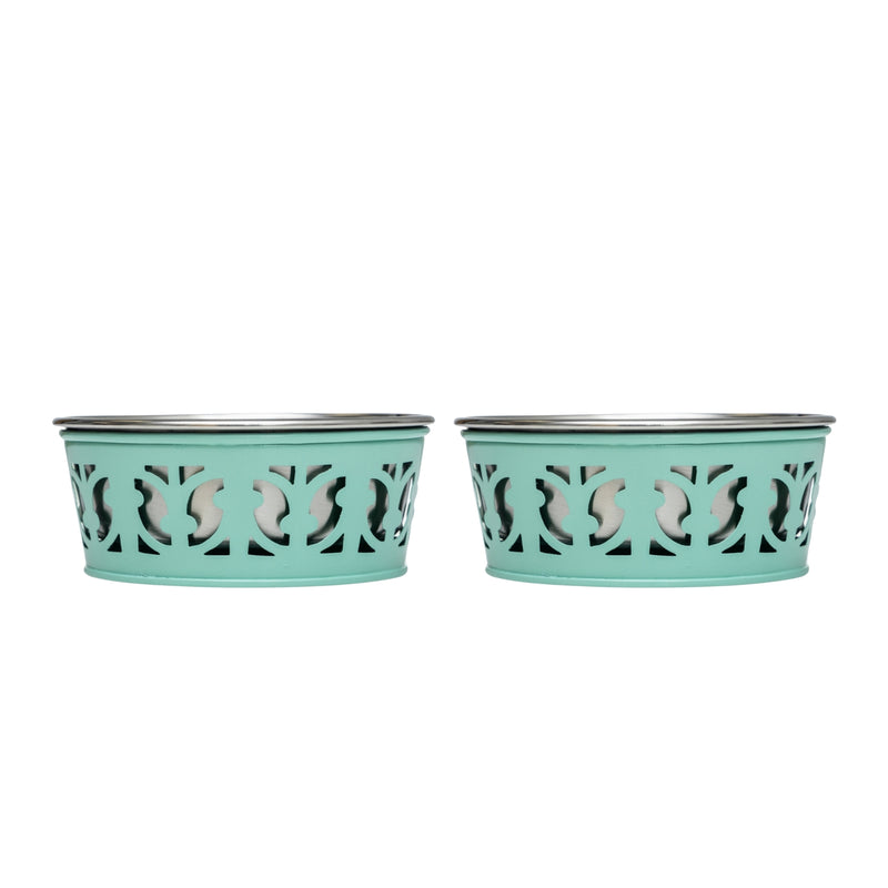 Eco-friendly Stainless Steel Farmhouse Dog Bowl - Mint Green