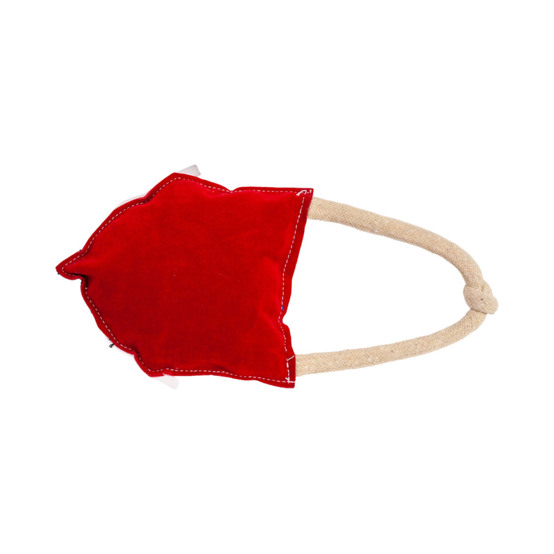 Eco-Friendly Red Barn Dog Chew Toy - Durable Vegan Leather