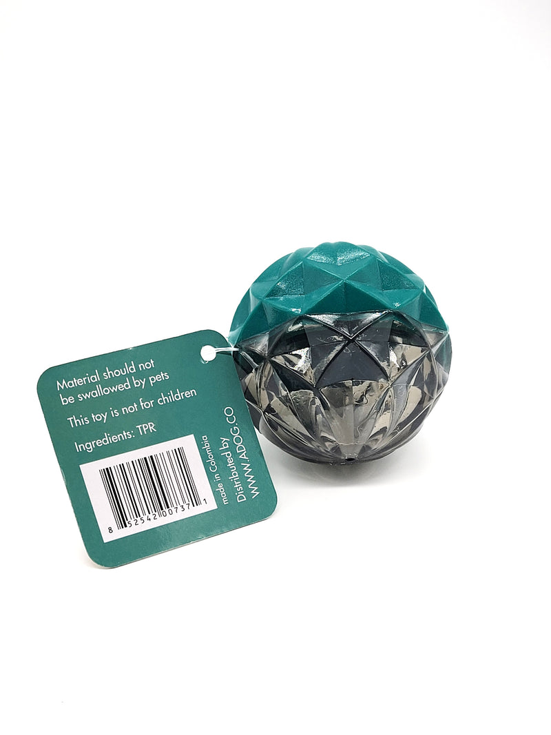 Durable Dog Chew Toy with Textured Geometric Ball Design