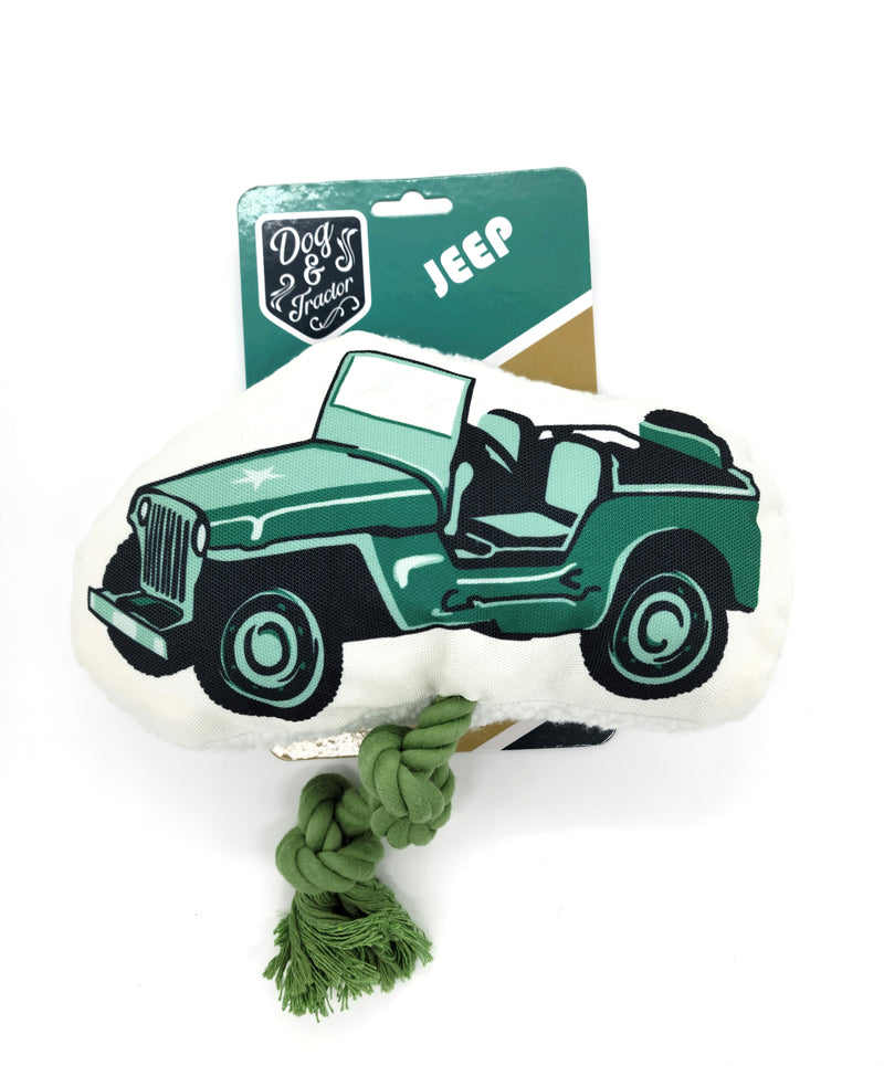 Retro Army Jeep Plush Dog Chew Toy With Double Stitching