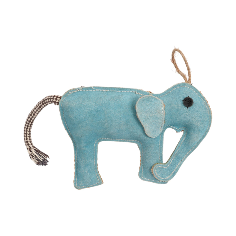 Artisan-Crafted Natural Leather Elephant Dog Chew Toy