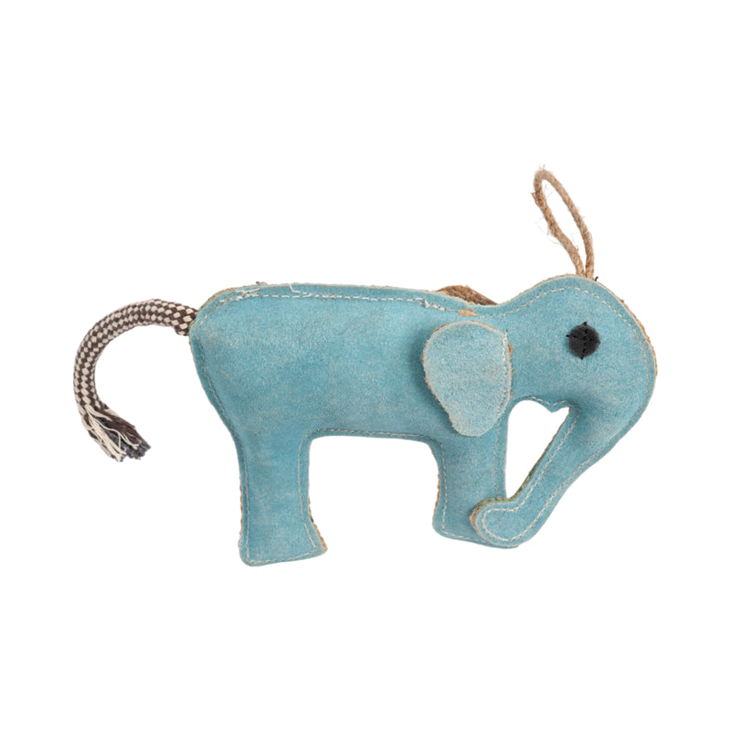 Artisan-Crafted Natural Leather Elephant Dog Chew Toy