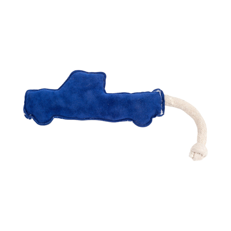 Blue Pickup Truck Dog Toy – Crafted from Vegan Leather!