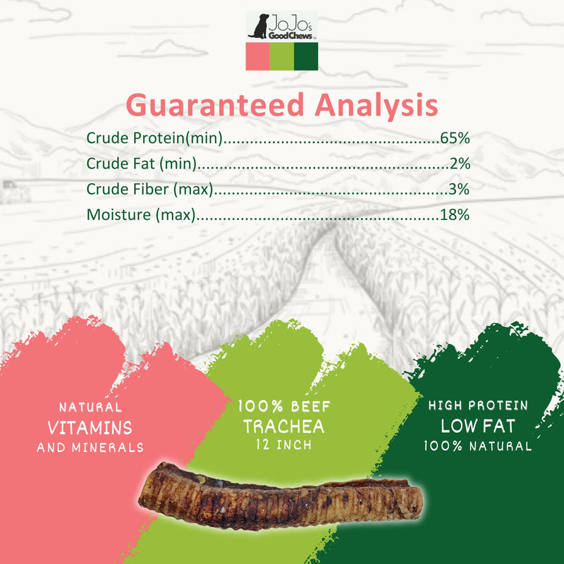 12" Beef Trachea - All Natural Dog Treats - 2 Pieces