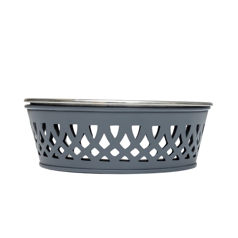 Eco-friendly Stainless Steel Farmhouse Dog Bowl - Gray