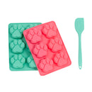 Country Living 3-Piece Silicone Baking Kit – Includes 2 Baking Trays (6-Cavity Paw Print Mold) & Spatula