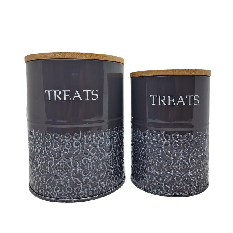 Dog Treat Canister - Gray (Set of 2)
