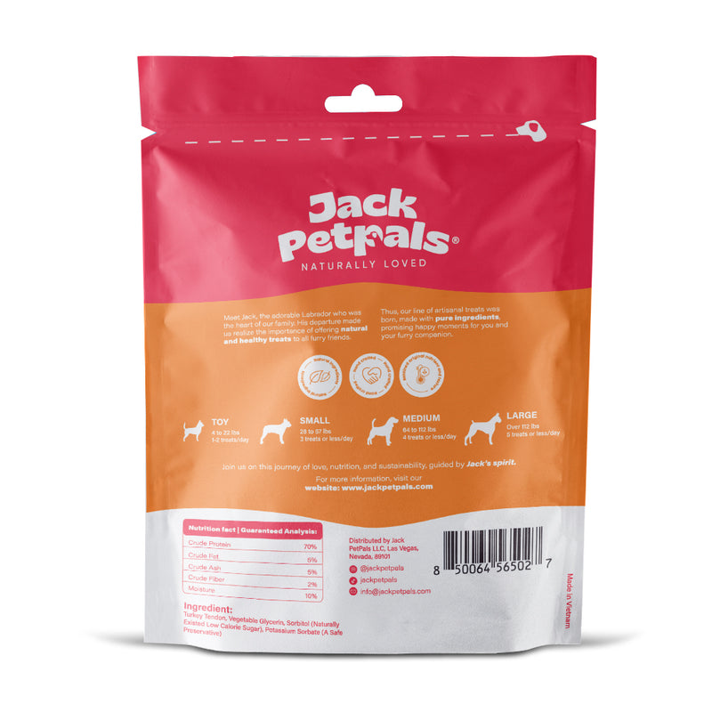 Jack PetPals Jack’s Favorite Crafted Jerky Turkey Tendon Dog Treats (2.5oz)