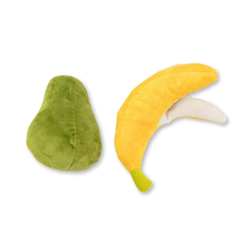 Avocado and Banana Plush Dog Toy Gift Set for Playful Paws