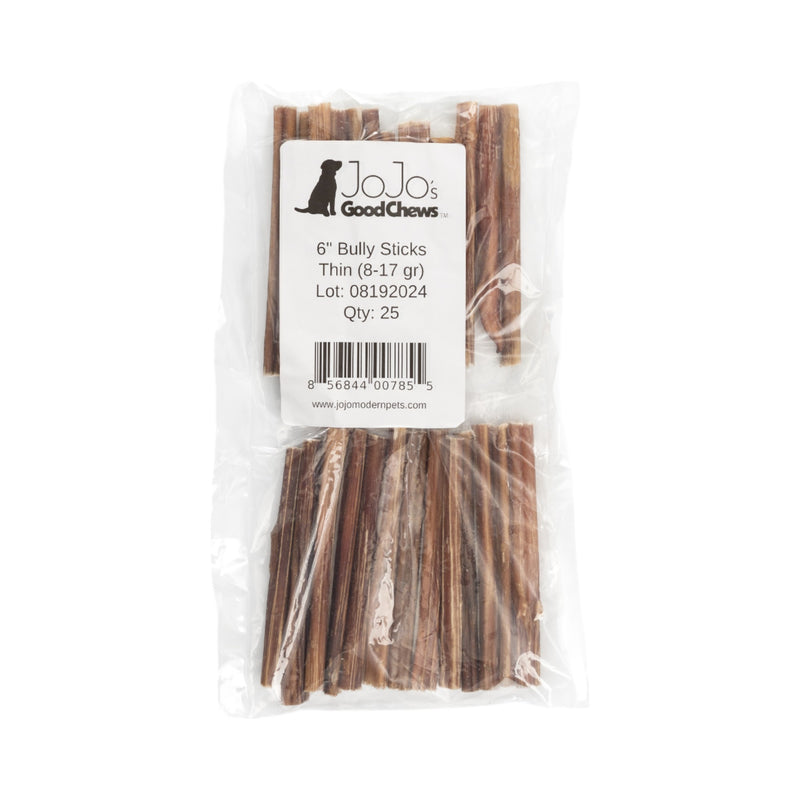 6” Thin Beef Bully Stick Dog Treats – All-Natural, Single Ingredient Chews