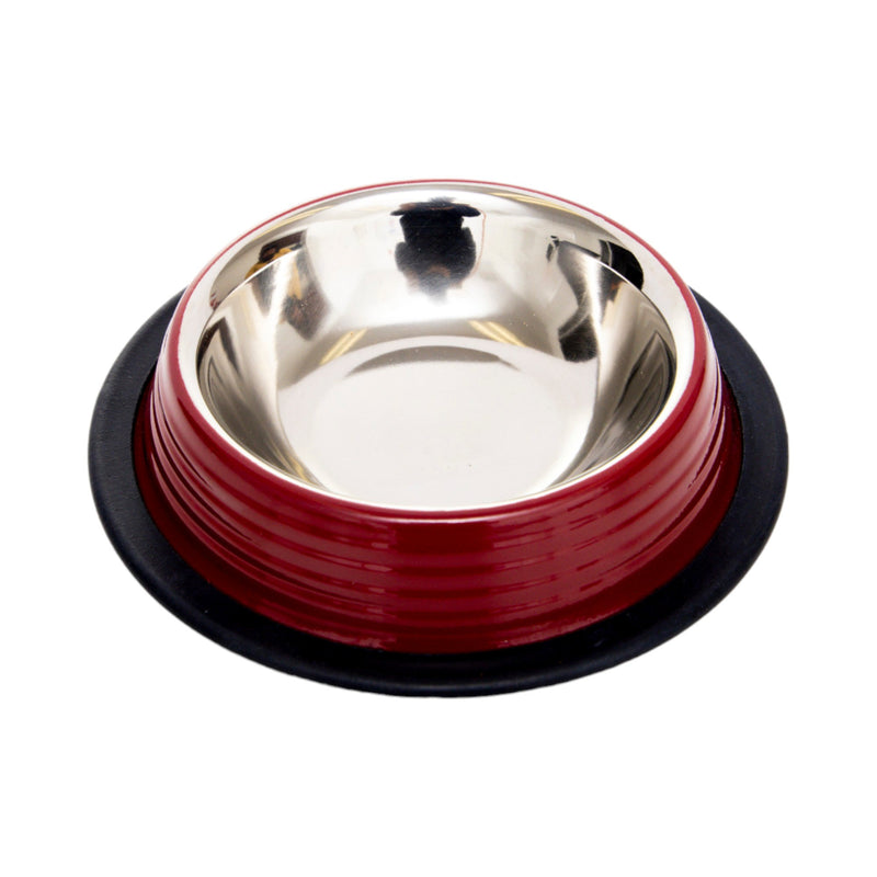 Eco-friendly Non Skid Ribbed Cat & Dog Bowl (Merlot Red)