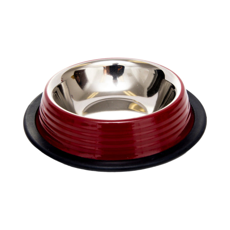 Eco-friendly Non Skid Ribbed Cat & Dog Bowl (Merlot Red)