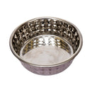 Lavender-Tinted Hammered Eco Stainless Steel Dog Bowl