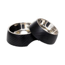 Twill Round Melamine Stainless Steel Dog Bowl - Black