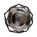Modern Artisan Geometric Single Dog Bowl Elevated Feeder