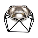 Modern Artisan Geometric Single Dog Bowl Elevated Feeder