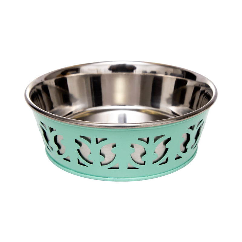 Eco-friendly Stainless Steel Farmhouse Dog Bowl - Mint Green