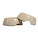 Bamboo Dog Bowl - Eco-Friendly, Non-Toxic, White Swan Design