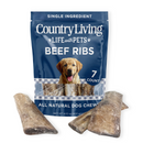Country Living 4”-7” Rib Bones Dog Treats – 7 Count Bag – All-Natural Beef Rib Bones for Dogs – Long-Lasting, High-Protein Chews – Supports Dental Health – No Rawhide, No Artificial Ingredients