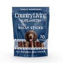 Country Living 6” Bully Sticks for Dogs – 5 Thin & 5 Standard – 10 Count Bag – All-Natural, Single-Ingredient, Long-Lasting Dog Chews