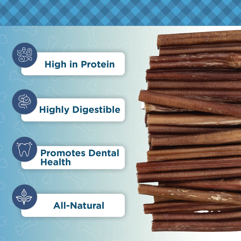 Country Living 6” Bully Sticks for Dogs – 5 Thin & 5 Standard – 10 Count Bag – All-Natural, Single-Ingredient, Long-Lasting Dog Chews