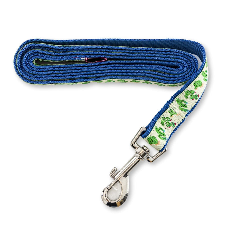 Nylon Dog Leash with Embroidered Cool Cactus Design (6ft)
