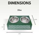 Eco-friendly Elevated Country Dog Feeder - Dark Green