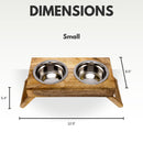 Eco-Friendly Elevated Dog Wood Feeder in Natural Wood Finish