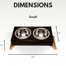 Eco-Friendly Elevated Dog Wood Feeder in Brown Finish