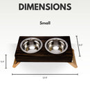 Eco-Friendly Elevated Dog Wood Feeder in Brown Finish