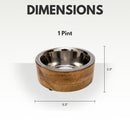 Stainless Steel Dog Bowl with Cylindrical Mango Wood Holder