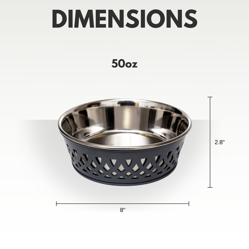 Eco-friendly Stainless Steel Farmhouse Dog Bowl - Gray
