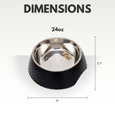 Twill Round Melamine Stainless Steel Dog Bowl - Black