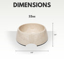 Bamboo Dog Bowl - Eco-Friendly, Non-Toxic, White Swan Design