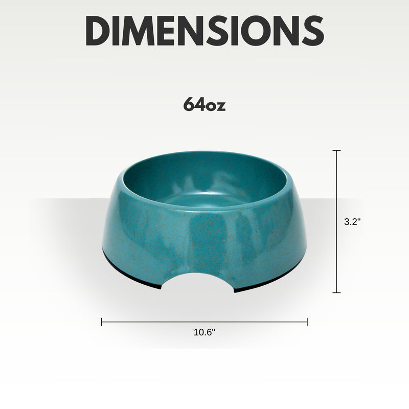 Bamboo Dog Bowl - Eco-Friendly, Non-Toxic, Teal Blue Design