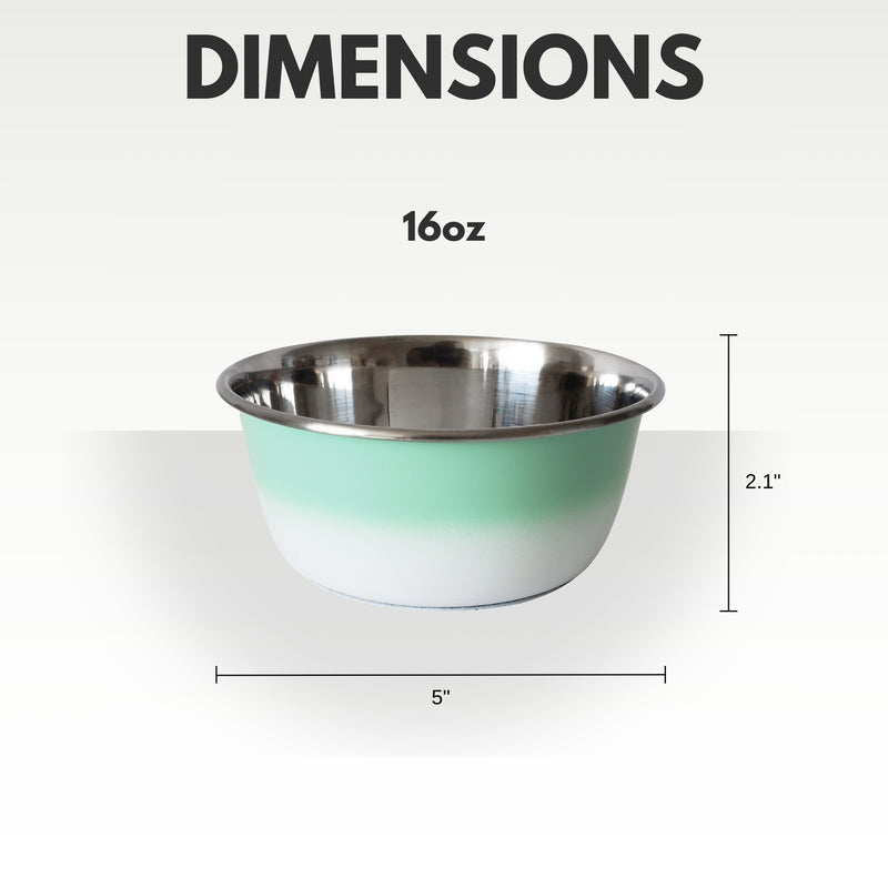 Eco-Friendly Stainless Steel Deep Dog Bowl - Mint Green