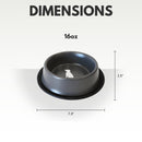 Non Skid Stainless Steel Dog Bowl with Dog Print - Matte Gray - 16 oz