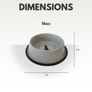 Non Skid Stainless Steel Dog Bowl with Dog Print - Cool Gray