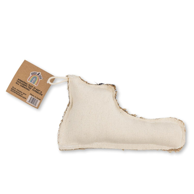 Sustainable Shoe-Shaped Canvas & Jute Chew Toy for Dogs